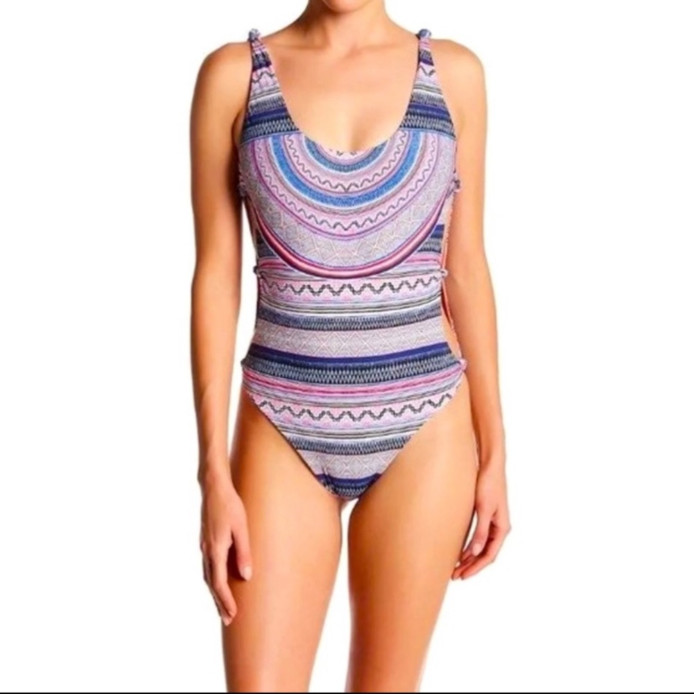 NWT Red Carter Knotted Boho Festival One-Piece Swimsuit MED/8 $185